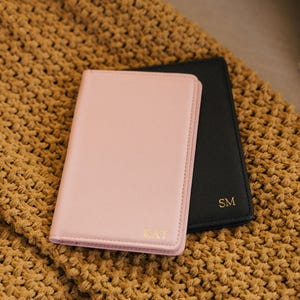 Passport Holder with Gold Foil Monogram // Personalized Passport Cover Couples Gift Bridesmaid Gift Wedding Favors Gift For Her Gift For Him