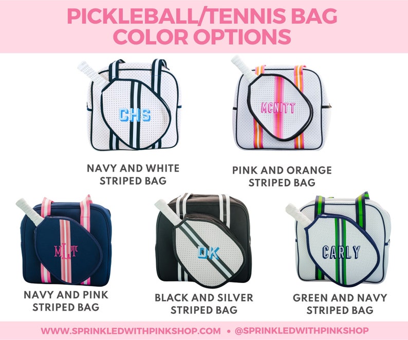 the pickleball tennis tennis bag color options