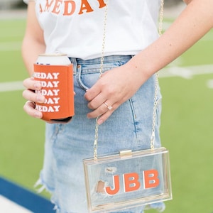 Shadow Monogram Stadiontasche // Klare Stadiontasche Klare Acryl-Kupplung Benutzerdefinierte klare Stadiontasche Klare Konzertbeutel Crossbody-Tasche Klare Tasche Bild 4