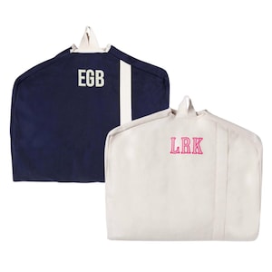 Embroidered Garment Bag with Applique // Bridesmaid Gift, Groomsmen Gift, Travel Garment Bag, Canvas Bag, Monogram Canvas Travel Bag, Suit