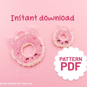 Bunny Beading Pattern | Brick Stitch Pattern | Cute Bunny Charm Pattern | Miyuki Pattern | Beaded Bunny Craft | Seed Beading Pattern | PDF