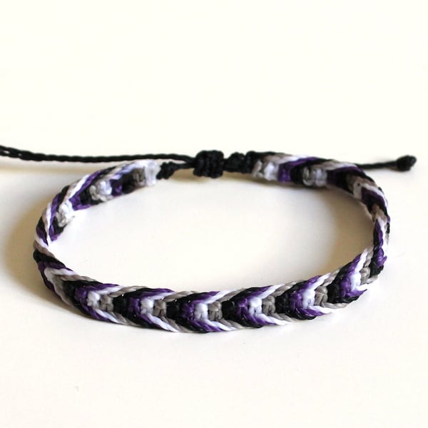 Asexual bracelet, asexual pride bracelet, asexual flag friendship bracelet, gift asexual jewelry LGBT bracelet, LGBTQ bracelet