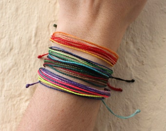 Wax string bracelet set of 5, waterproof multi-strand bracelet pack, colorful stacking bracelets, teen bracelets stack for girls