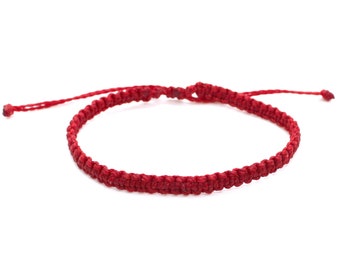 Red string bracelet woven, red kabbalah bracelet for protection, red thread bracelet good luck, red cord bracelet buddhist yoga waterproof