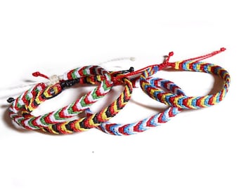 Custom country flag bracelet macrame, color personalized patriotic bracelet football team, american bracelet customizable flag jewelry