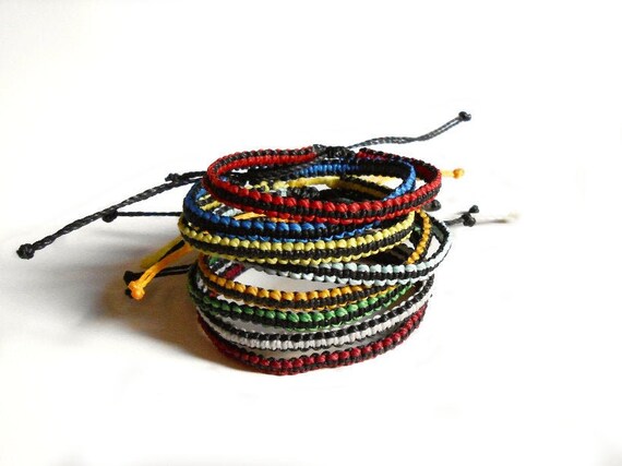 fina hilo encerado pulsera personalizada para hombre - Etsy España