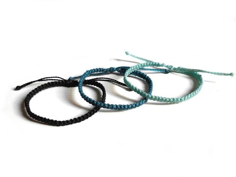 String Bracelet Men Woven Friendship Bracelet Thin Stacking Etsy India