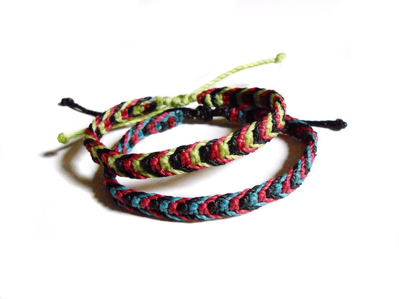 waterproof chevron bracelet set macrame knotted friendship bracelet adjustable Men braided bracelet wax cord surf thread bracelet woven