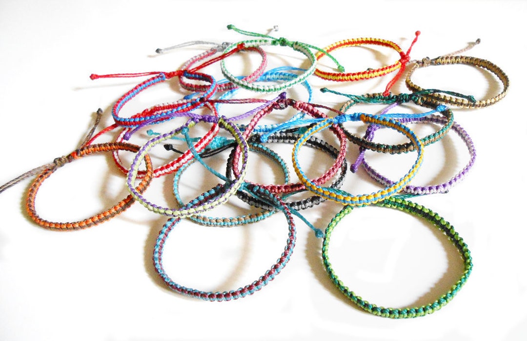 Custom Color Friendship Bracelet Reversible, Personalized Surf Bracelet