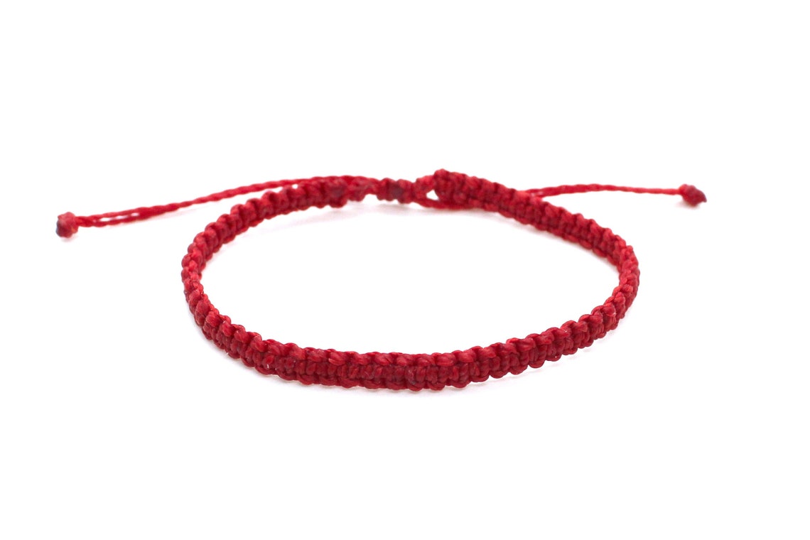 Red String Bracelet Woven Red Kabbalah Bracelet for Etsy