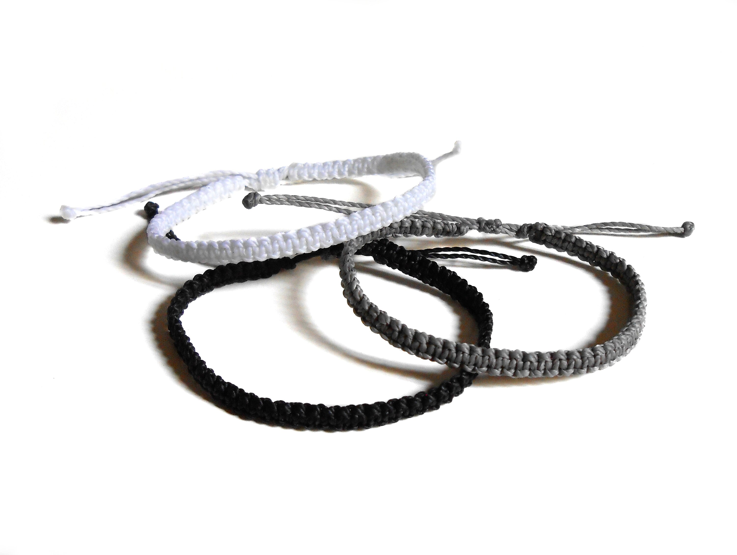 Black Bracelet String Bracelet Men Woven Friendship Bracelet Etsy