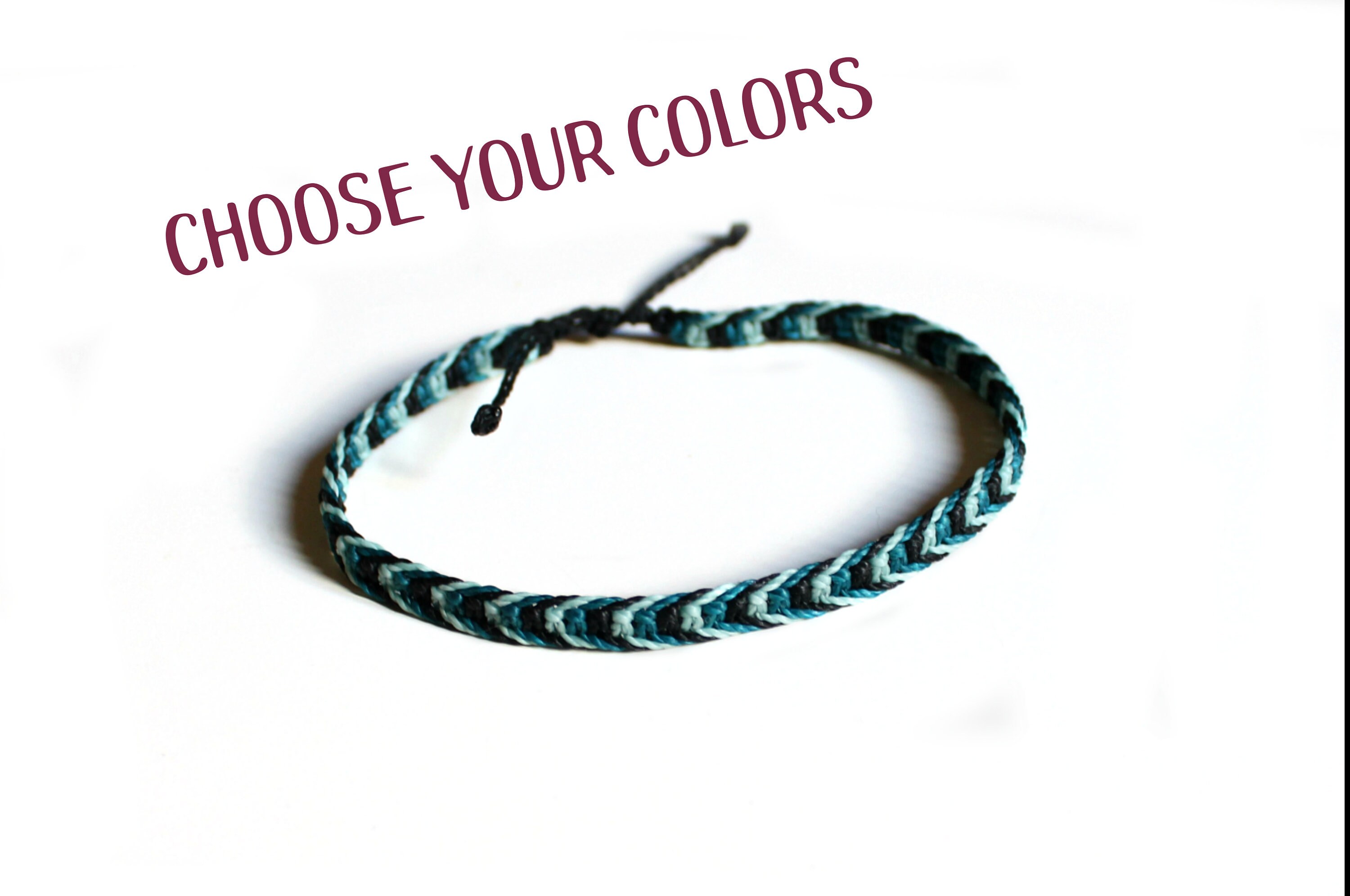 Tobillera personalizada hombre de encerado pulsera - Etsy España