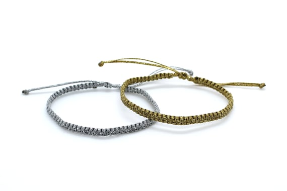 Gold Metallic Thread Bracelet Luxury 