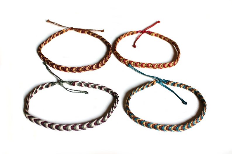 Braid Ankle Bracelet for Man Wax Thread Woven Anklet Macrame Etsy