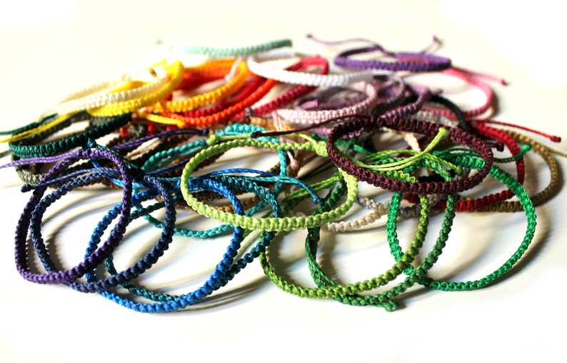 Thin Woven Bracelet Women String Surf Bracelet Men Simple Etsy