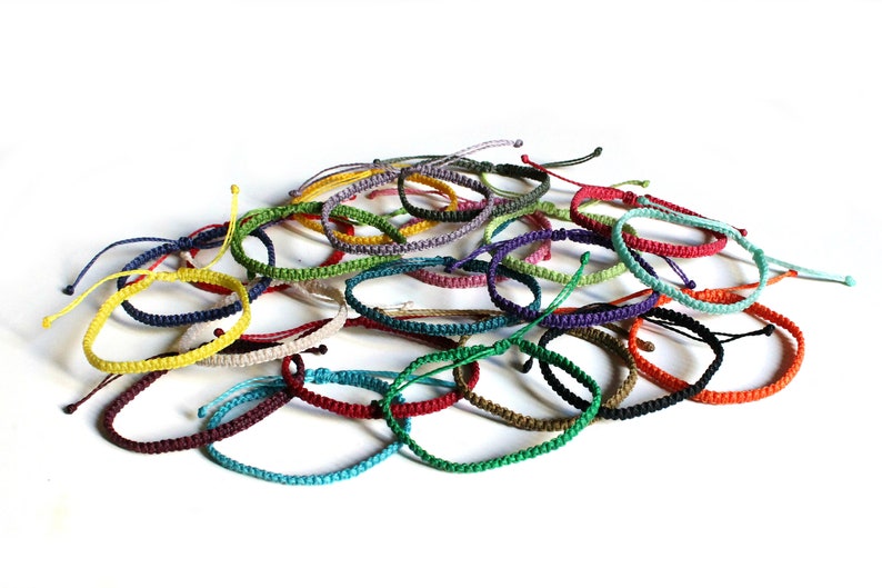 Thin Woven Bracelet Women String Surf Bracelet Men Simple Etsy