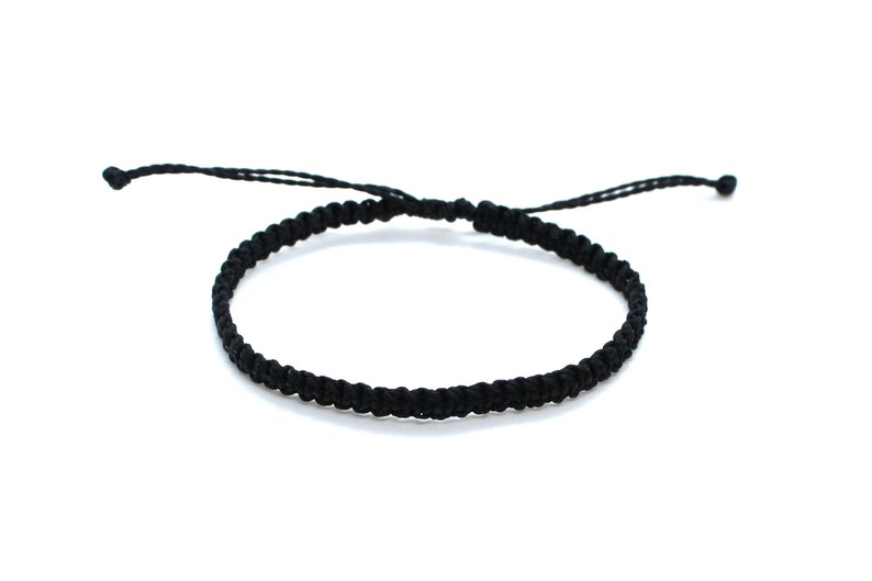 Black Bracelet String Bracelet Men Woven Friendship Bracelet - Etsy ...