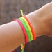 Neon bracelet waterproof, thin colorful bracelet simple, fluorescent friendship bracelet, wax thread neon colors stacking bracelet rainbow