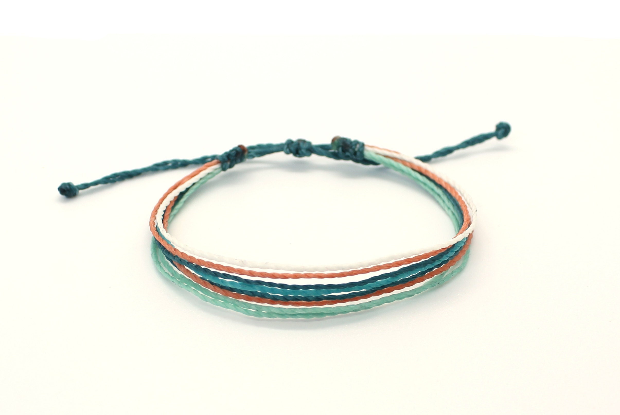 Adjustable Wax String Bracelet / Multi Cord Bracelet / 100% Wax String  Bracelet / Surfer Bracelet Neon 