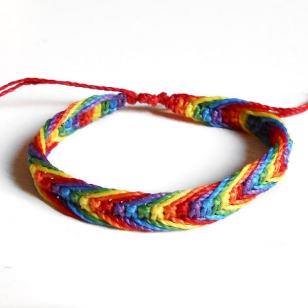 Bracelet fierté gay homme, bracelet arc-en-ciel macrame, bracelet gay lgbt, bracelet drapeau gay multicolore, cadeau ami gay