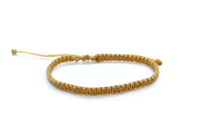 Simple Mens Cord Bracelet Woven Minimalist Wax Thread Etsy