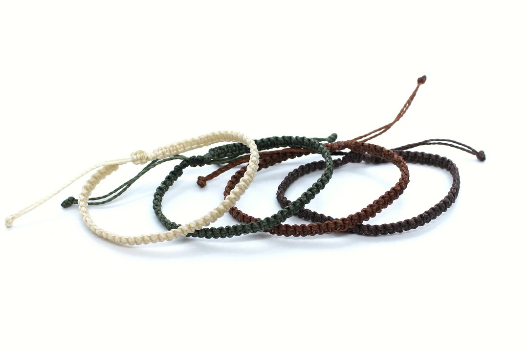 Simple Mens Cord Bracelet Woven Minimalist Wax Thread Etsy