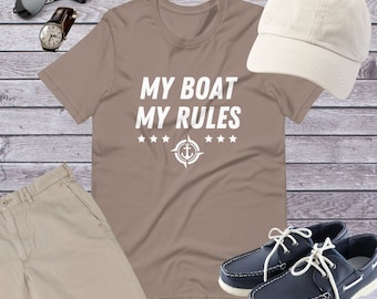 Maglietta My Boat My Rules / Magliette nautiche per amanti della nautica e delle barche a vela / Regalo perfetto per capitano, marinaio e barcaiolo