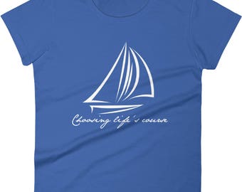 Woman's Sailboat T-Shirt - Sailing T shirt, Boat Tshirt, Nautical T-shirt, Sailboat Shirt, Sailing Shirt, Nautical Shirt, Yachting T-shirt