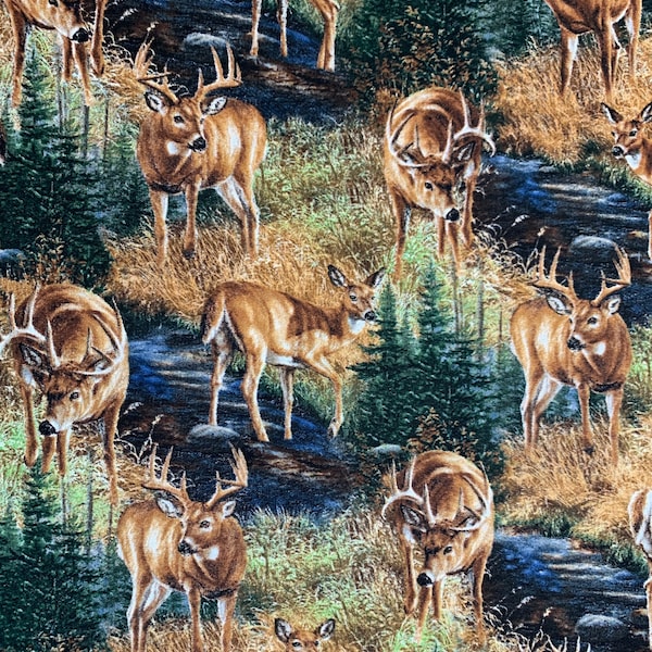 Deer Fabric by the Yard Etsy
