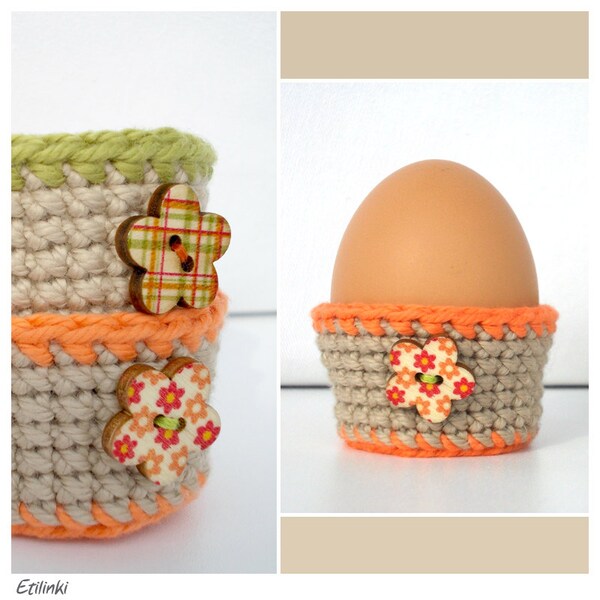 Egg Cups SET OF 2 Easter Egg Cozy Crochet Egg Cosy Decor Easter Table Decoration Spring Decor Hostess Gifts Easter Baskets