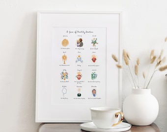 Catholic Monthly Devotions | A4 Digital Print | Catholic | Catholic Art | Catholic Traditions