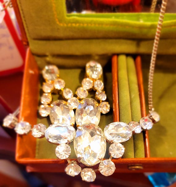 Collier Et Boucles D'oreilles En Strass Diamant — Set Fantaisie, Neuf Sans Emballage, Origine Chine