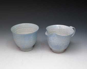 Edwin and Mary Scheier Cream and Sugar Set, Hand Thrown Delicate Pottery, Historical Pottery, Collectible Pottery, Studio Pottery Creamer
