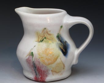 Deborah Wald Porcelain Pottery Creamer, 10oz Hand Thrown Pottery Pitcher