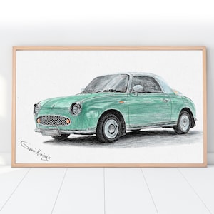 Car drawing art, Gift for him, Dad gift, Car guys gift, Gift for car lover, Personalized gift, Car lover gift, Car lovers gift, Father's Day image 3