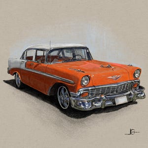 Custom Car Drawing Portrait Art / Fathers Day Personalized gift / Car lover Art commission Digital Download