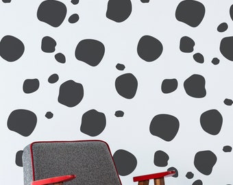 LARGE Hand Drawn Polka Dot Sticker Decals Polka Dots Dalmatian Animal Matt Black + FREE POSTAGE
