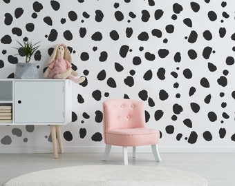 Large Dalmatian Pattern, Spot Wallpaper Sticker Decals Polka Dots Matt Black + FREE POSTAGE