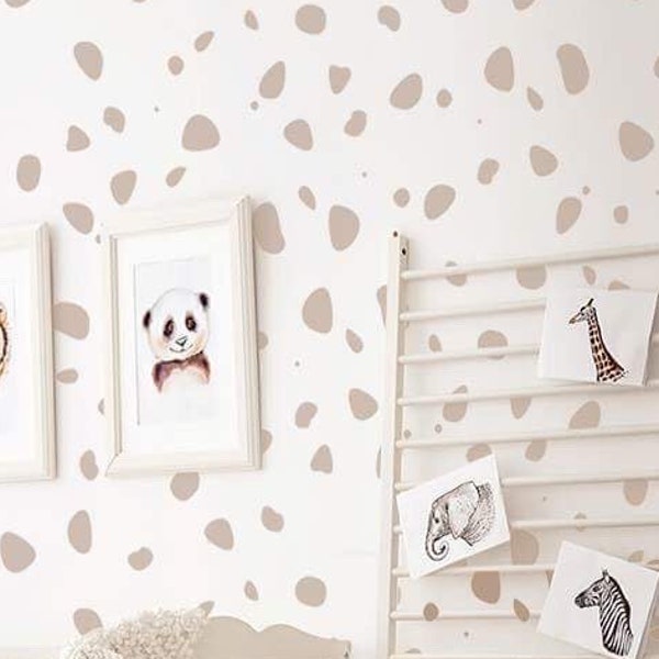 Boho Style Dalmatian Spot Wall Sticker Decals Polka Dot CARAMEL + FREE POSTAGE
