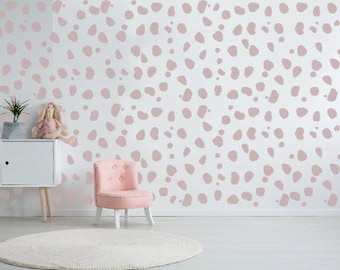 Large Dalmatian Spot Stickers, Blush Pink or Choose from 36 other colours, Kids Bedrooms, Childrens Bedroom, Bedroom Interior