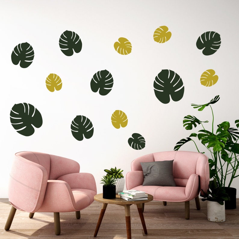 MONSTERA TROPICAL PALM Fern Wall Sticker Decal Matt Kids Bedroom Living Room Interior Design vinyl various sizes image 1
