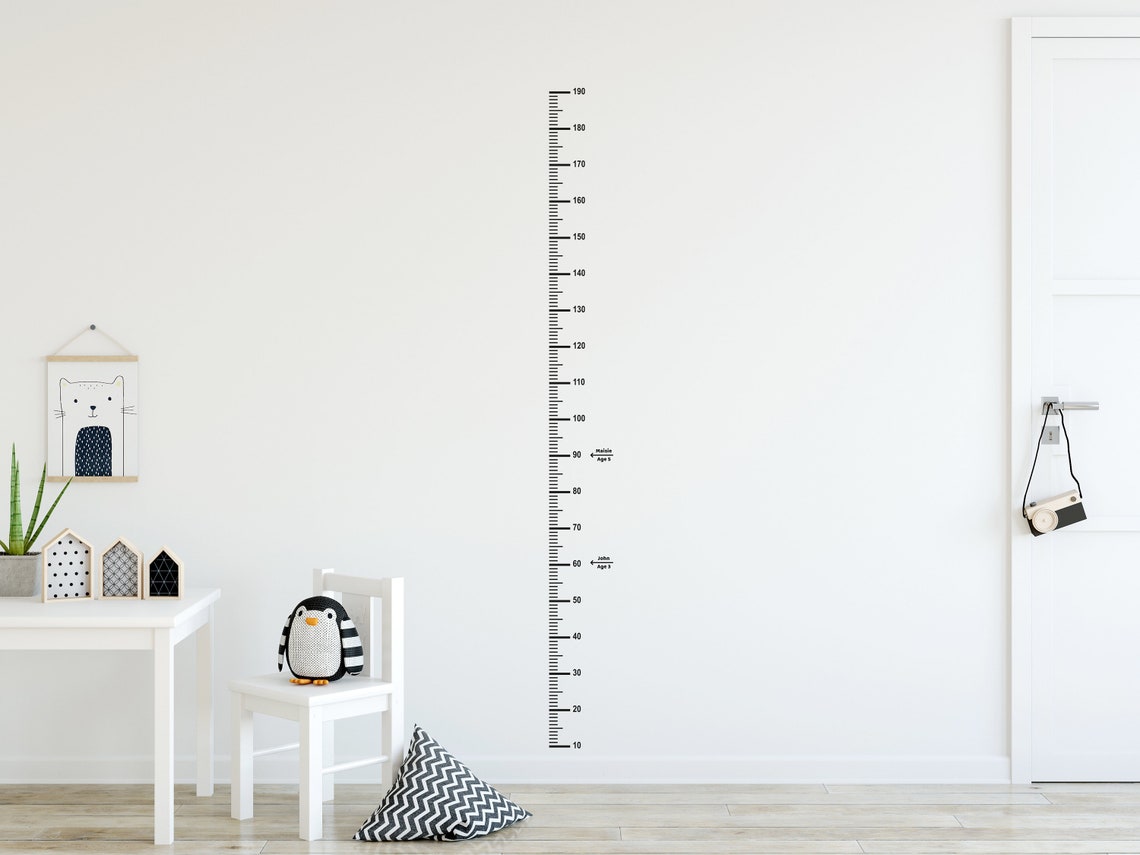 Wall Sticker HEIGHT CHART 190cm Matt Black Kids Childrens Etsy UK