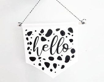 HELLO Wall Banner hanging Kids Childrens bedroom +FREE POSTAGE Uk