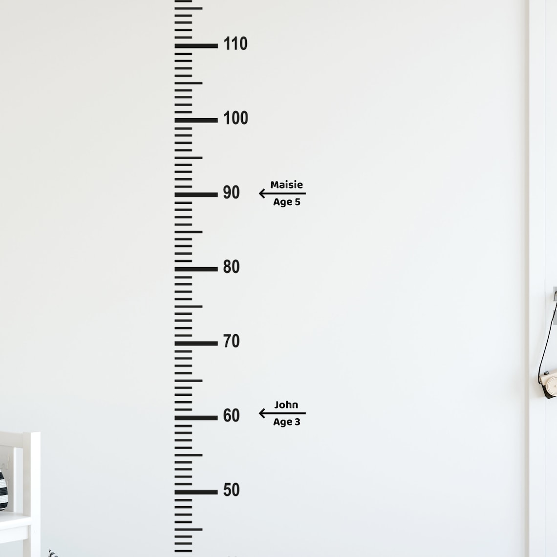 Wall Sticker HEIGHT CHART 190cm Matt Black Kids Childrens Etsy UK
