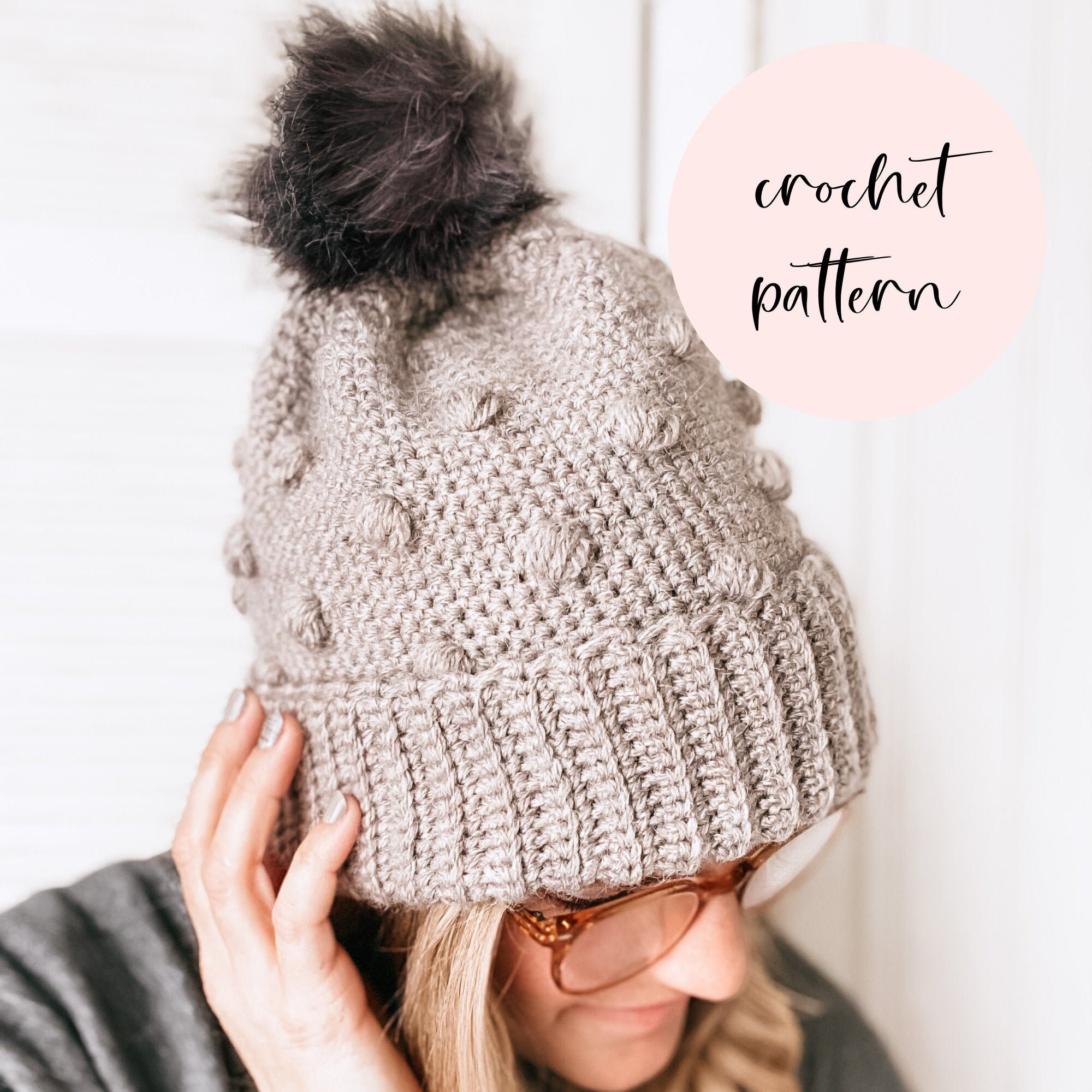 Crochet Double Brim Dot Beanie Crochet 