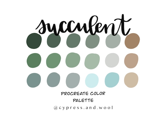 Succulent colors Procreate color palette procreate palette | Etsy