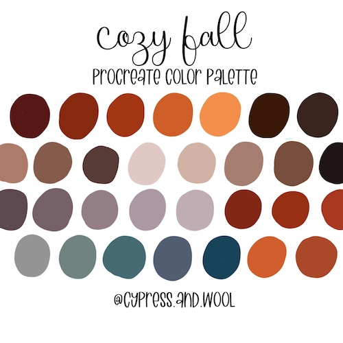 Classic Fall Procreate Color Palette Color Swatches Ipad - Etsy