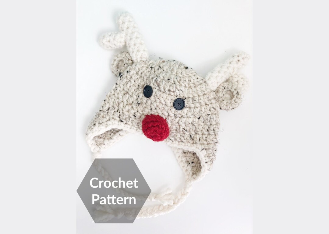 Crochet Reindeer Hat Pattern Crochet Reindeer Pattern Etsy