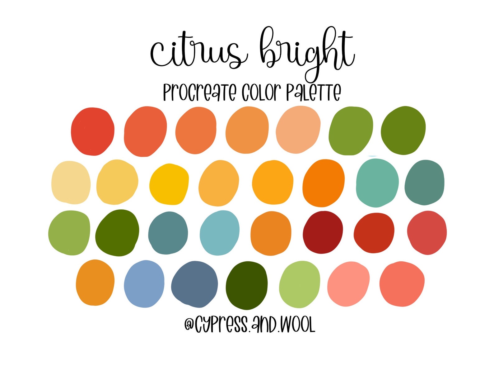 Citrus Bright Procreate Color Palette Color (Download Now) Etsy
