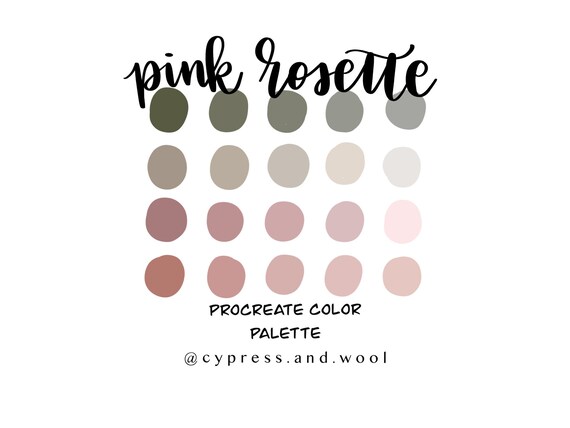 Pink Rosette color palette procreate palette procreate | Etsy